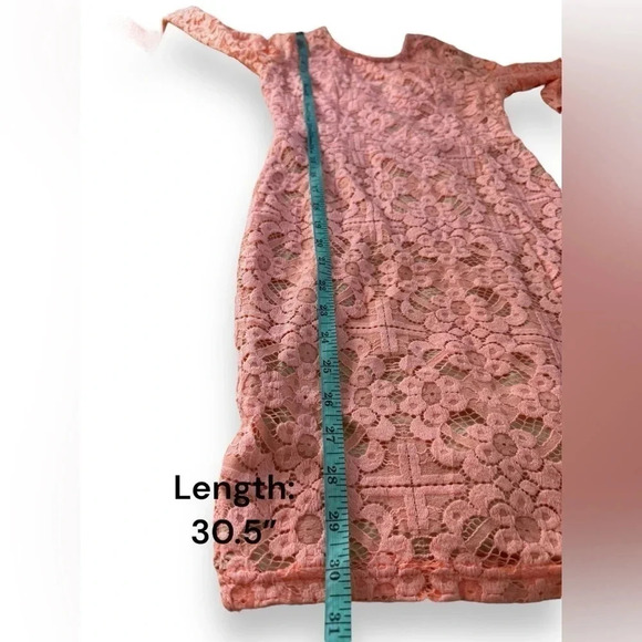 NWT Hello Molly Coral Lace Mini Dress - Size 8, Stretchy, Long Sleeve, Poly/Span - Picture 5 of 8